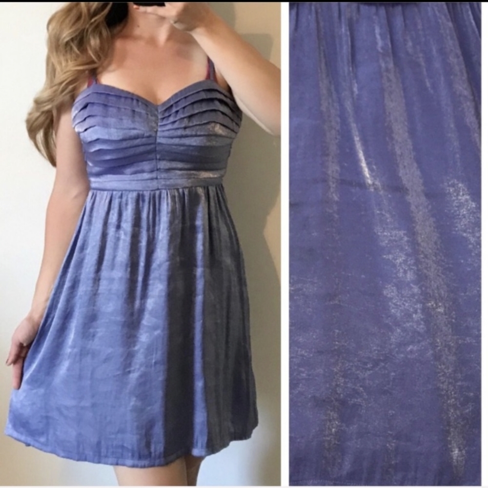 UO SILENCE & NOISE Metallic Sweetheart Dress 8